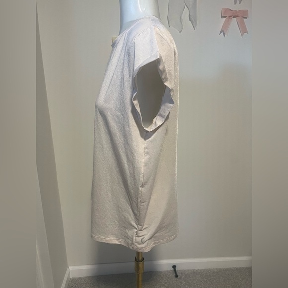 ZYIA Silk Pearl/Cream Elegant Women's Short Sleeve Top - Picture 3 of 5